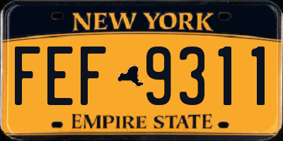 NY license plate FEF9311