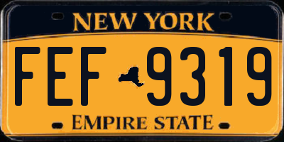 NY license plate FEF9319
