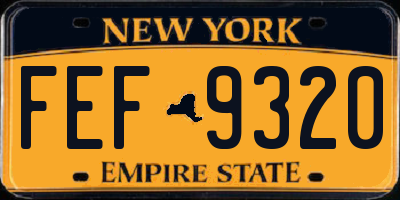 NY license plate FEF9320