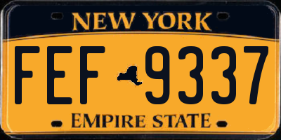 NY license plate FEF9337