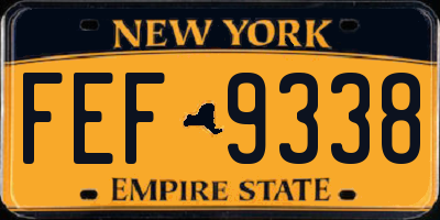 NY license plate FEF9338