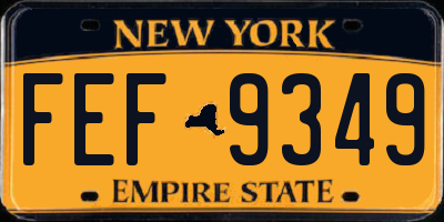 NY license plate FEF9349