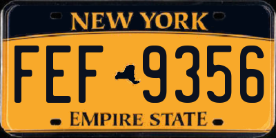 NY license plate FEF9356