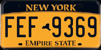 NY license plate FEF9369