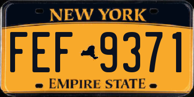 NY license plate FEF9371