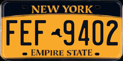 NY license plate FEF9402