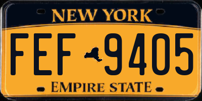 NY license plate FEF9405