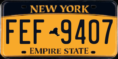 NY license plate FEF9407