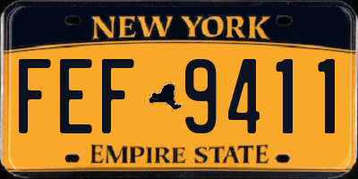 NY license plate FEF9411
