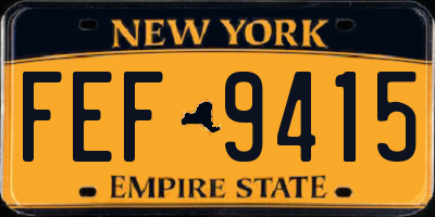NY license plate FEF9415