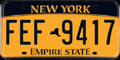 NY license plate FEF9417