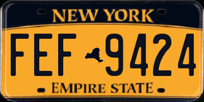 NY license plate FEF9424