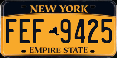 NY license plate FEF9425