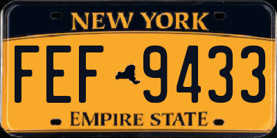 NY license plate FEF9433