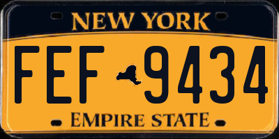 NY license plate FEF9434