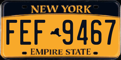 NY license plate FEF9467