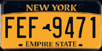 NY license plate FEF9471