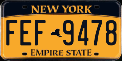 NY license plate FEF9478