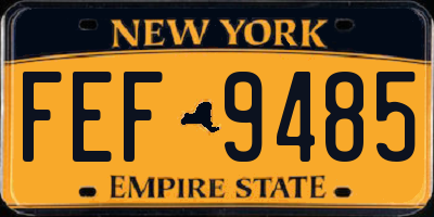 NY license plate FEF9485