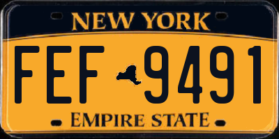 NY license plate FEF9491