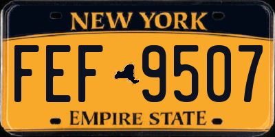 NY license plate FEF9507
