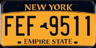 NY license plate FEF9511