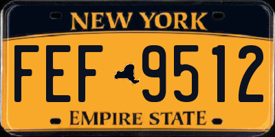 NY license plate FEF9512
