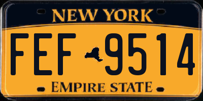 NY license plate FEF9514
