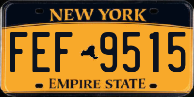 NY license plate FEF9515
