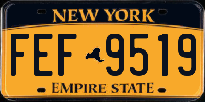 NY license plate FEF9519