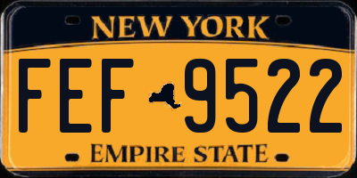 NY license plate FEF9522