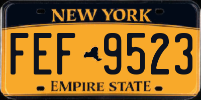 NY license plate FEF9523