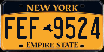 NY license plate FEF9524