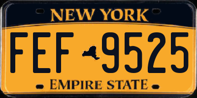 NY license plate FEF9525