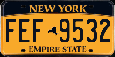 NY license plate FEF9532