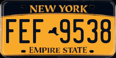 NY license plate FEF9538