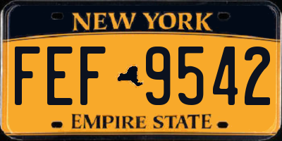 NY license plate FEF9542