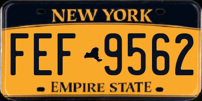 NY license plate FEF9562