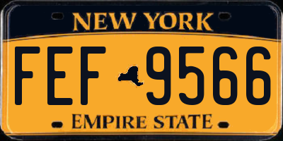 NY license plate FEF9566