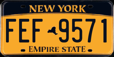NY license plate FEF9571