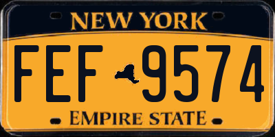 NY license plate FEF9574