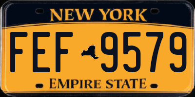 NY license plate FEF9579