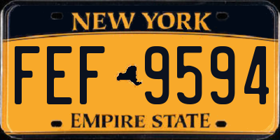 NY license plate FEF9594