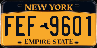 NY license plate FEF9601