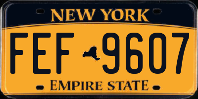 NY license plate FEF9607