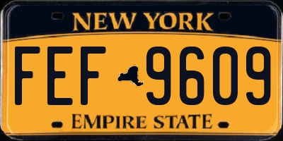 NY license plate FEF9609