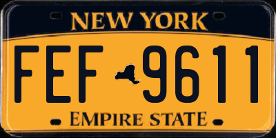 NY license plate FEF9611