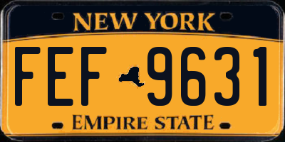 NY license plate FEF9631