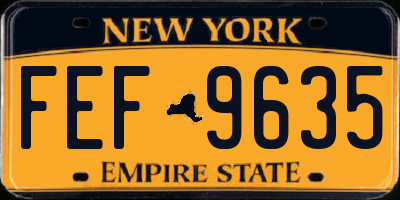 NY license plate FEF9635