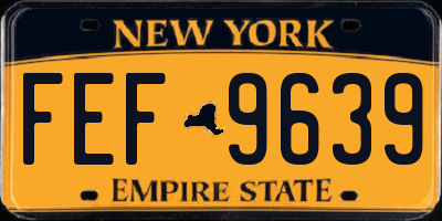 NY license plate FEF9639